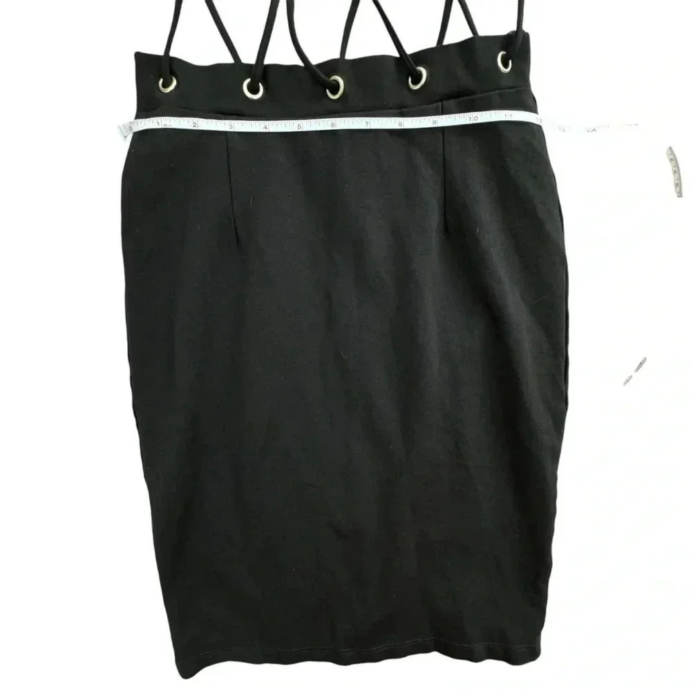 Black Mini Cut Out Detail Dress Tub Top Fitted Skirt bodycon, Sexy, Medium - Picture 8 of 12